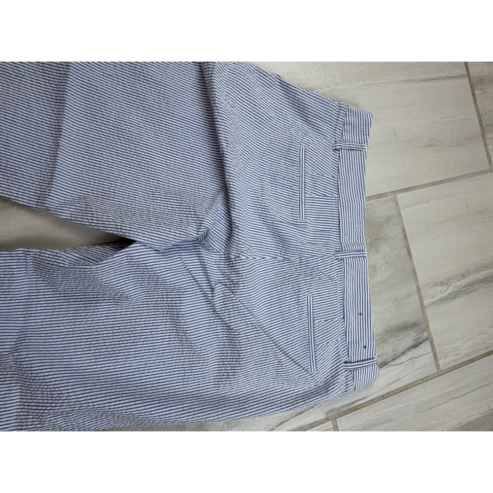 J.Crew Womens Blue White Seersucker Striped Cropped Pants Size 10 F1428 Preppy - Picture 9 of 9